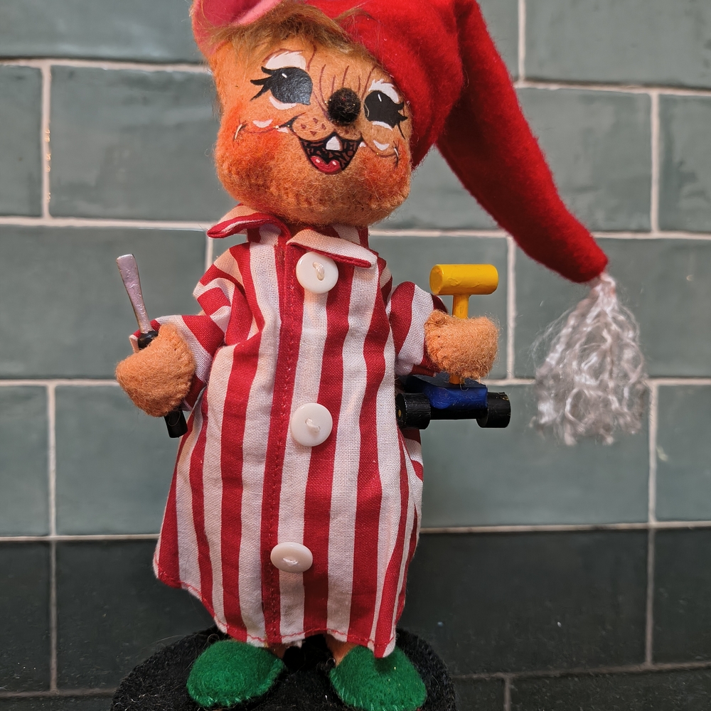 RESERVED FOR ANGELA MANGIERO Annalee Festive Mouse Plush in Red and White